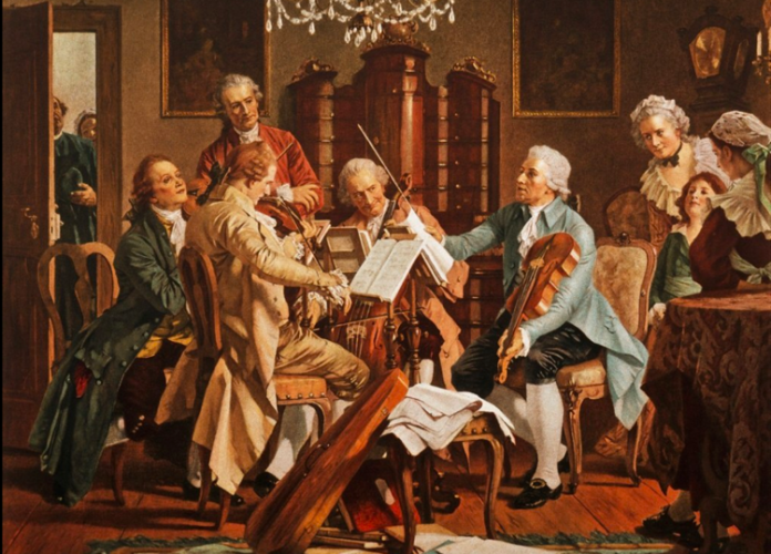 Painting of Baroque musicians
