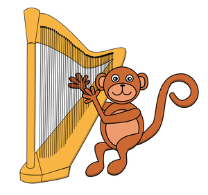 Picture of monkey with harp