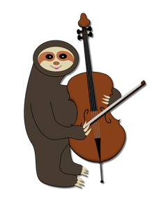 Picture of sloth with upright bass