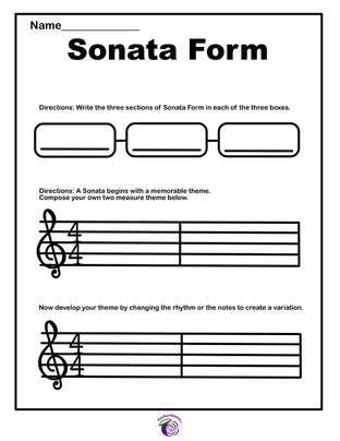 Picture of sonata form worksheet pdf