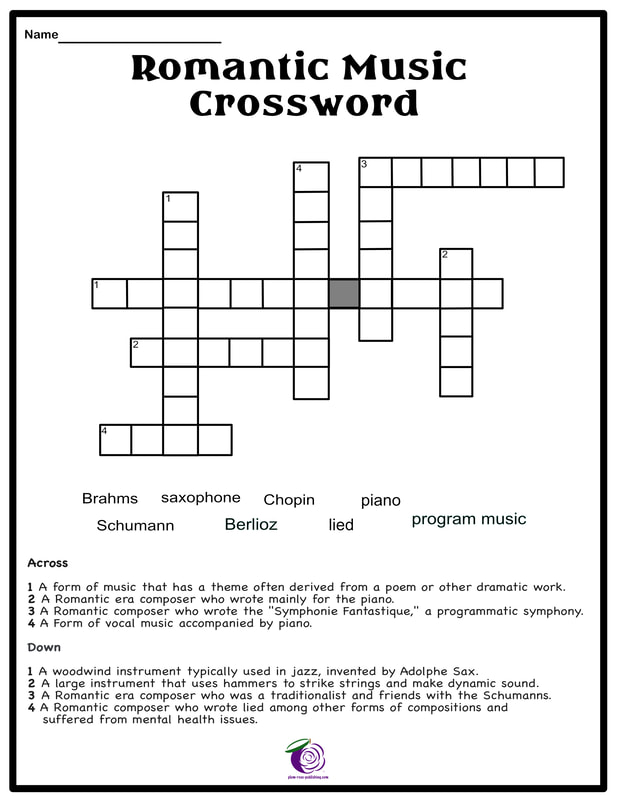 Picture of Romantic Era Crossword