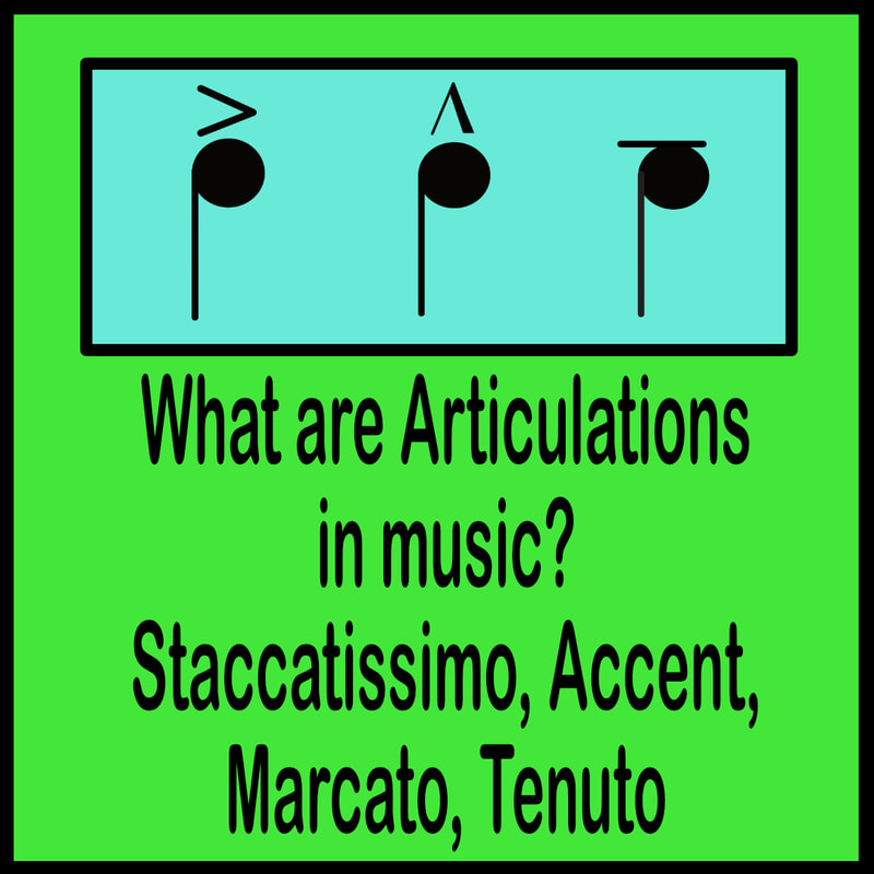 Articulations article link: Staccatissimo, accent, marcato, tenuto