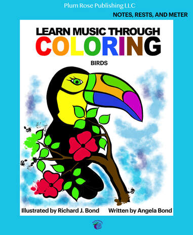 Learn Music through Coloring Notes, Rests, and Meter: Birds picture